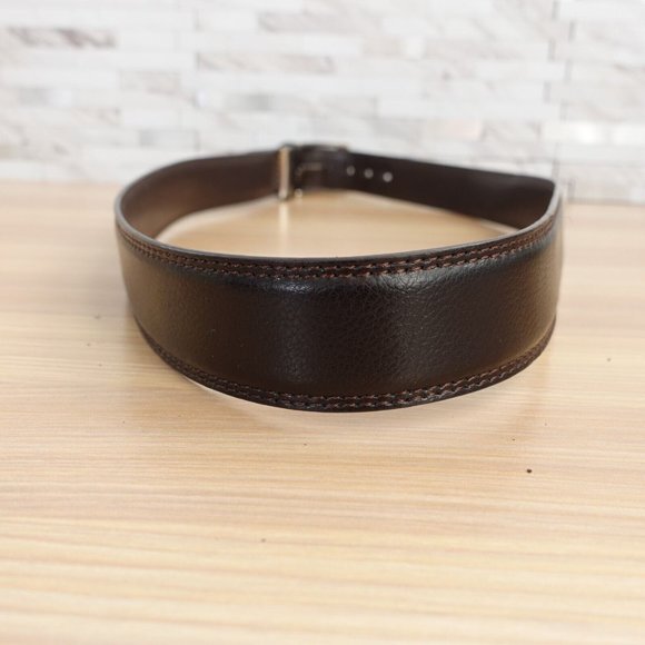 Brown Belt Mens 34 Leather Dress Formal Oxford Luxury JAPAN MARIE CLAIRE Homme - Picture 4 of 13